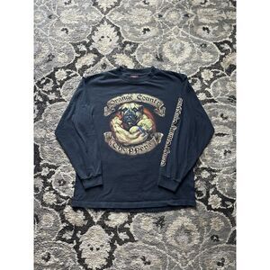 Vintage Orange county choppers bulldog Long sleeve black mens shirt size Large